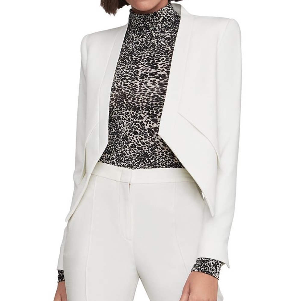 BCBGMAXAZRIA Lloyd Open-front Blazer Jacket, Size XS, White